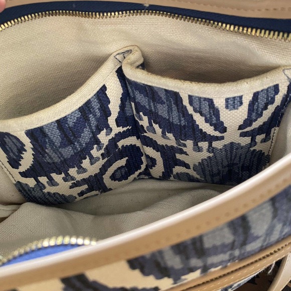 📦 SOLD 📦 Spartina 449 Shoulder Bag / Wallet Set Linen Leather Retired Design - Picture 4 of 11